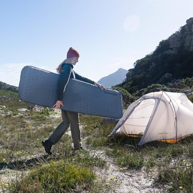 Naturehike Yugu: Надувний килимок для кемпінгу та трекінгу, 3.5 см, блакитний