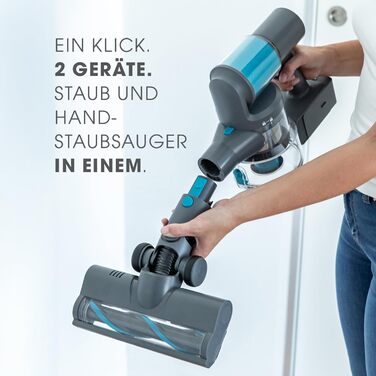 Бездротовий акумуляторний пилосос LIVINGTON Sense IQ з LED-щіткою та гнучким з'єднанням, з функцією розпізнавання бруду та 4-шаровим фільтром, тихий бездротовий пилосос без мішка