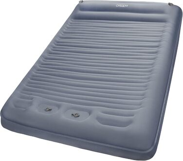 Isomatte Origem для 2 осіб, 14 см, самонадувна, ультралегка, для кемпінгу, туризму, рюкзака, зеленого кольору (сірий), з насосом