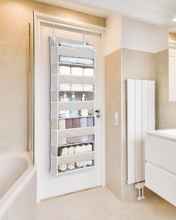 Органайзер для дверей ULG з 5 великими та 10 сітчастими кишенями, 20 кг вантажопідйомність, бежевий