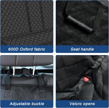 Захист сидіння автомобіля для собак: водовідштовхувальний, антиковзаючий, стійкий до подряпин (135 x 120 см)