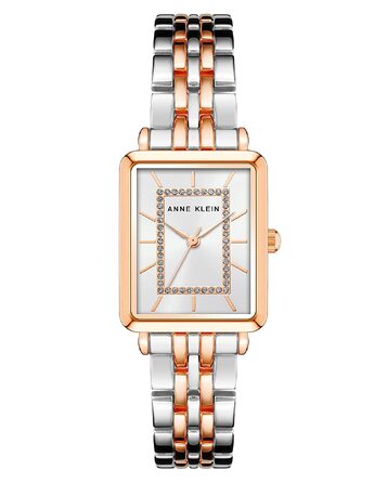 Жіночий наручний годинник Anne Klein з блискітками, сріблястий та рожеве золото