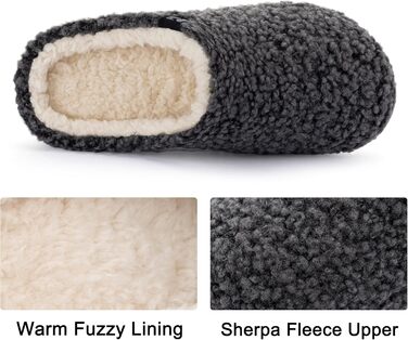 Тапочки халатні жіночі RockDove з штучного хутра Sherpa, сіро-темного кольору (42/43 EU)