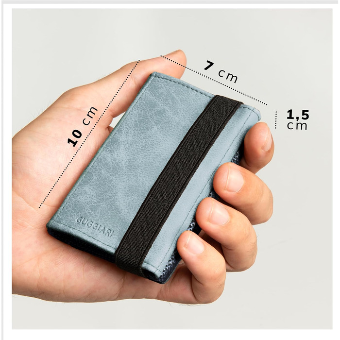 GUGGIARI® Slim Wallet with Coin Pocket made of Microfiber Jacquard with RFID Protection - Slim Wallet for Credit Cards - Credit Card Case - Wallet for on the Go