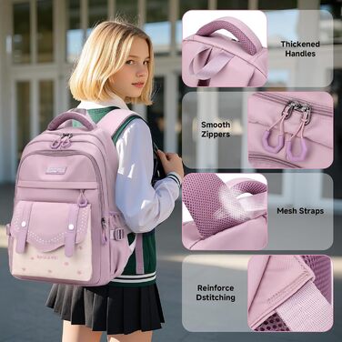 Шкільний рюкзак для дівчаток-підлітків, 2025, великий, для гімназії, старшої школи, 30L, фіолетовий