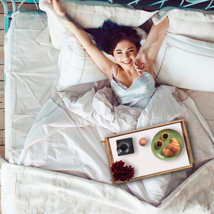 Relaxdays Bamboo Bed Table
