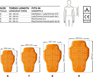 Мотозахист спини Furygan D3O EVO Level 2, сертифікований, гнучкий, легкий, помаранчевий, 2024