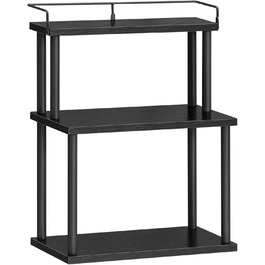 HOOBRO Spice Rack, Kitchen Shelf, 3-Tier Storage Shelf, Desk Organizer, for Kitchen Countertop, Desk, Study, Office, Vintage Brown EBF02TL01 (Black)