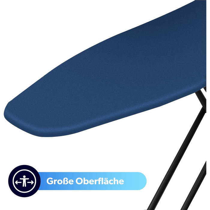 КADAX Прасувальна дошка, 120x38 см, складна, регульована висота, для прасування з парою, з антиковзними ніжками, з підкладкою з піною 8 мм (Темно-синій)