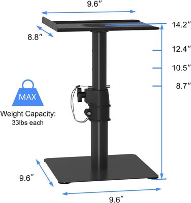 Підставка для колонок Suptek - 2 шт., чорний колір, 20 x 16.5 см, SDM003MB/SDM001T
