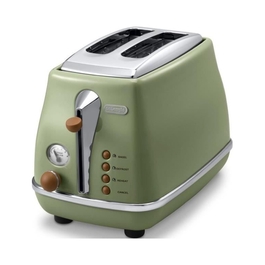 Тостер De'Longhi Icona Vintage CTOV 2103.GR, оливково-зелений, 900 Вт