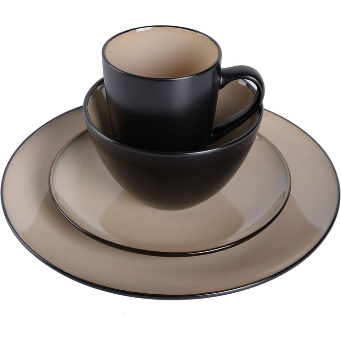 Набір посуду Gibson Soho Lounge, 16 предметів (сервіз на 4 особи), кераміка, бежевий колір