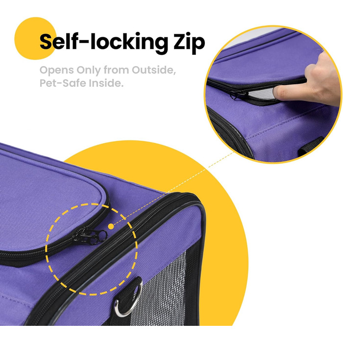 Транспортна переноска для собак та котів HITSLAM, складана, фіолетовий колір, розмір M (середній/великий), для авіаперельотів