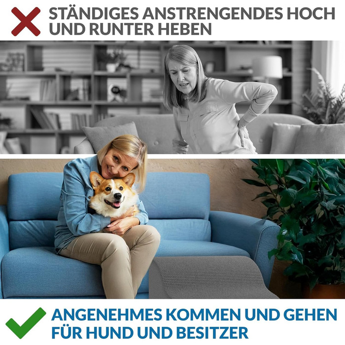 Сходинка для собак Nuraya: 3 сходинки, 40 см, з антиковзким покриттям. Підходить для маленьких собак та котів. Зручна та миється.