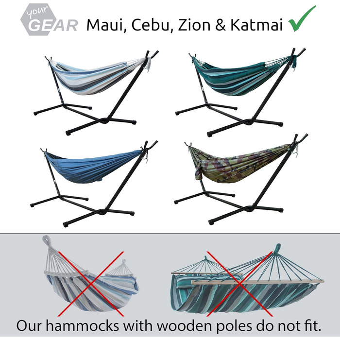 Стійка для гамаку your GEAR, метал, до 350 кг, 260-350 см, стійка до погодних умов