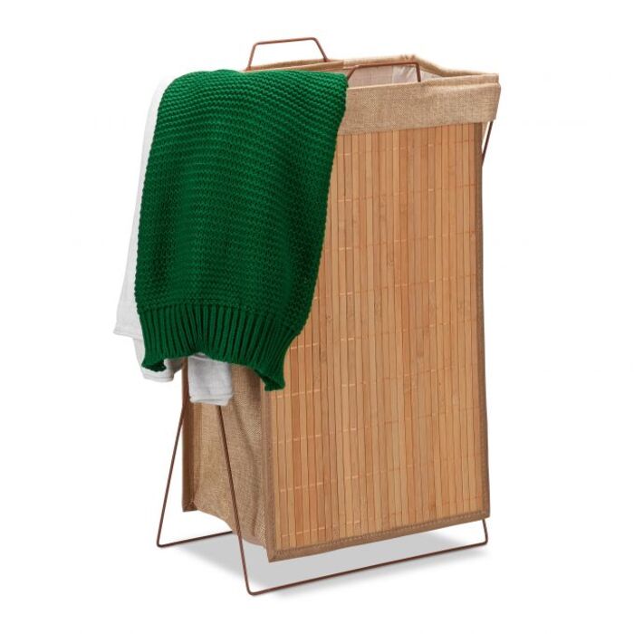 Relaxdays Laundry Basket Bamboo with Frame