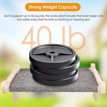 Підвісне ліжко для котів на підвіконня, 45x36 см, міцне, до 40 кг, з тканини льон