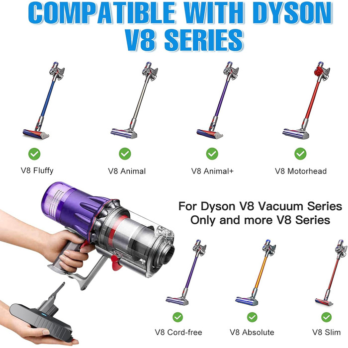 Акумулятор Powtree 6000mAh для пилососа Dyson V8 Absolute Animal Fluffy Motörhead Exclusive (2 фільтри, викрутка, 3 гвинти, щітка)