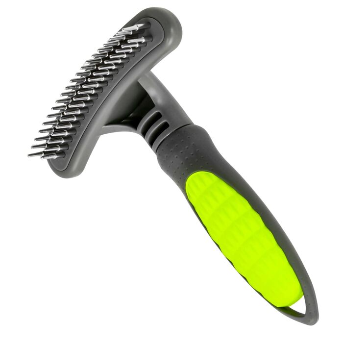 Гребінець для вичісування підшерстка собак та котів з довгим волоссям | Розплутування, вичісування підшерстка | Гребінець для вичісування підшерстка, вирівнювання | Зелений | Fellentwirrer Entfilzer