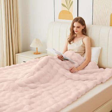 М'яка ковдра з штучного хутра, 130x150 см, рожева. Ковдра з плюшу, тепла, для дому, на диван, ліжко.