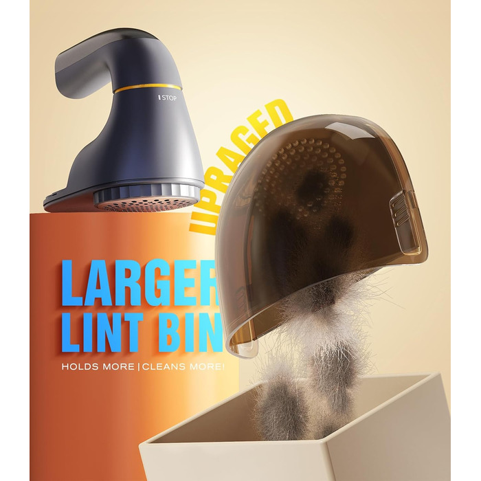 Електричний видальник ворсу POPCHOSE - бездротовий пристрій для видалення ворсу з одягу, меблів, 2000 mAh, 6 лез, 2 швидкості