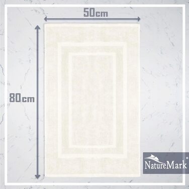 Набір килимків для ванної кімнати NatureMark, 100% бавовна, 50 x 80 см, преміум-якість, колір натуральний/кремовий (2 шт.)