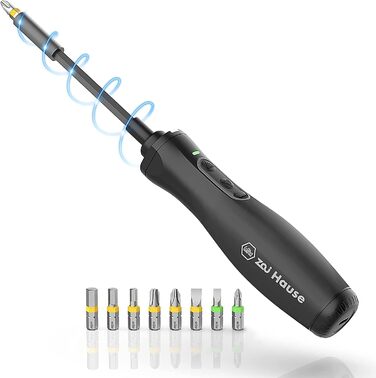 Електричний акумуляторний шуруповерт Wiha Zai Hause 3.6V Li-Ion з 8 біт, преміум якість, регулювання крутного моменту, LED-підсвічуванням та USB-C кабелем