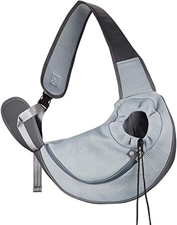 Сумка-кенгуру для собак та котів Cuby Hautier, сіра, L: безпечна, з регульованим ременем та застібкою