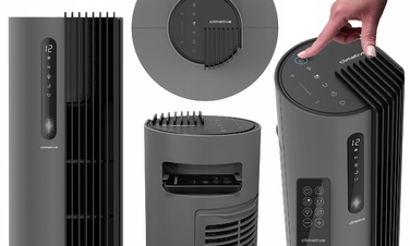 Безшумний колоновий вентилятор з Wi-Fi, 12 рівнів швидкості, іонізація PURE Plasma, чорний, XL