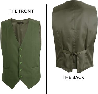Айзеа Кашіше однотонна чоловіча жилетка для ділового костюма, нормальний крій, смокінг-жилетка для весілля (XL, хакі)