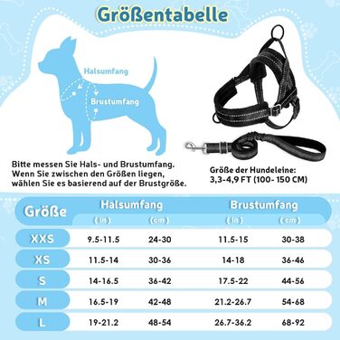 Шлейка для собак SlowTon з повідком, анти-тягнуча, регульована, світловідбиваюча, для цуценят, собак малих та середніх порід, чорна