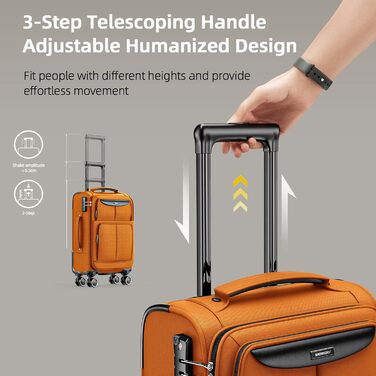 Набір валіз SHOWKOO 3 в 1: тканинні, розширювані, легкі, з TSA замком та 4 колесами (Оранжевий/Західний колір у зигзаг-візерунку)