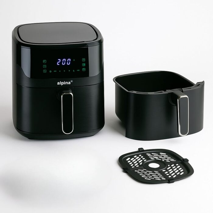 Фритюрниця Alpina Heißluft XXL (6л) з цифровим дисплеєм: для 4-6 осіб, 80-200°C, таймер до 2 годин, 1800W