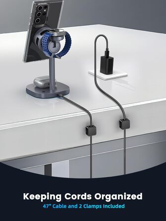 Qi2 MagSafe Зарядний пристрій 3-в-1 для Samsung Galaxy S26 Ultra/S25/Z Fold 7, Galaxy Watch 8/Ultra, Buds 4 Pro