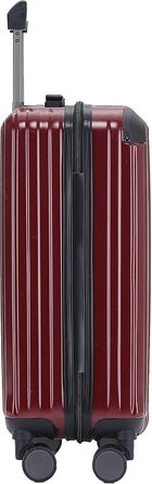 Чемодан з TSA замком, телескопічною ручкою, 4 колесами та жорстким корпусом (Вишневий, компактний)
