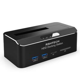 Док-станція для жорстких дисків RSHTECH Aluminium USB 3.0, 24TB, RSH-DS01, один слот + картридер SD/TF
