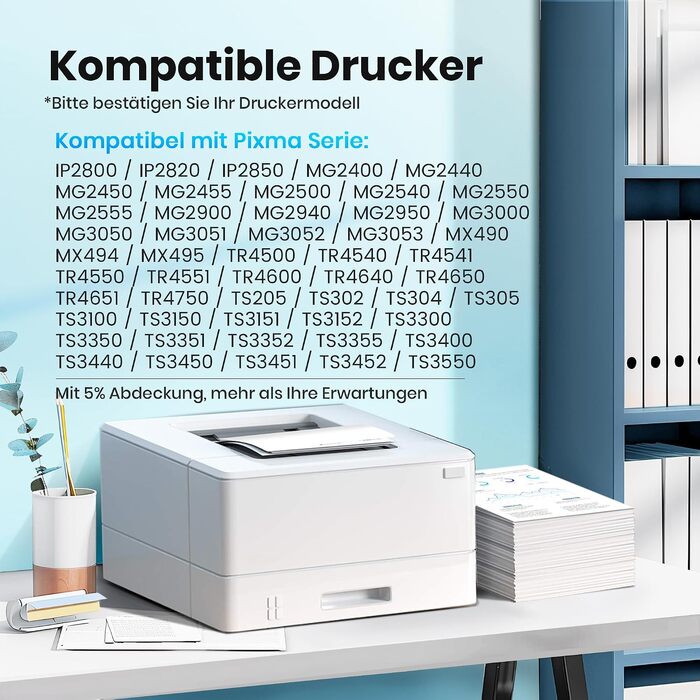 Комплект картриджів Glliter 545XL та 546XL для принтерів Canon PIXMA TS3350, TS3355, TS3450, TS3150, MX495 (чорний та кольоровий)