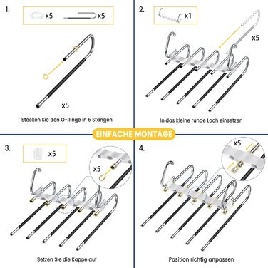 Фальшбугель для штанів DAMITA - 2 шт. (білий) - фальшбугель, органайзер для шафи, штани, джинси, спідниці, шарфи, для жінок та чоловіків
