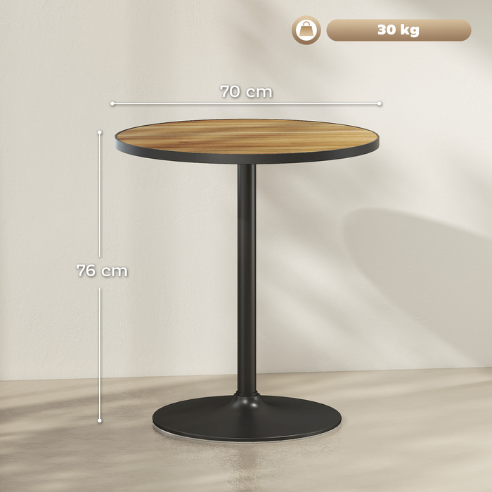 HOMCOM Dining Table, Round Kitchen Table, Modern Dining Table with Wood-Look Top for 4 People, Coffee Table for Living Room, Ø70 x 76 cm, Oak | Aosom