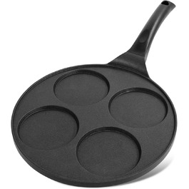 Млинцева сковорода Joeji's Kitchen з 7 отворами, 26,5 см, антипригарна, алюмінієва, для індукції, універсальна, для млинців та яєць
