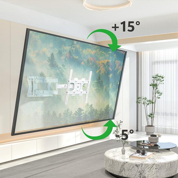 Кріплення для телевізора XTRARM TiTon Flex 80 см, поворотне, нахильне, біле, 60 кг, VESA max. 400x400 мм