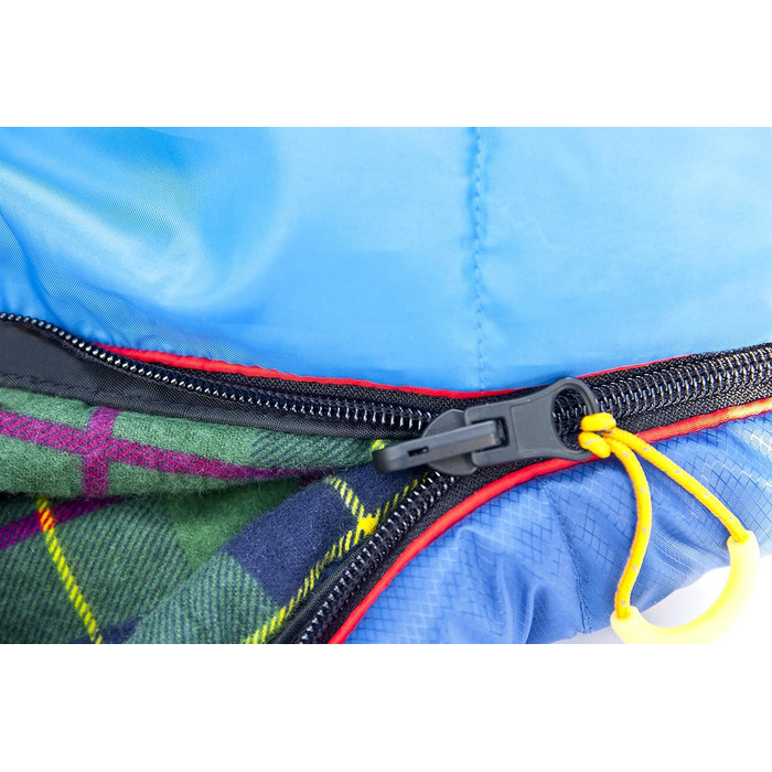 Спальний мішок Alexika Tundra Plus - теплий, зручний, прямокутний, 3-сезонний для дорослих та сімей, для кемпінгу та відпочинку на природі при низьких температурах (-2°C), з компресійним мішком, ліворуч