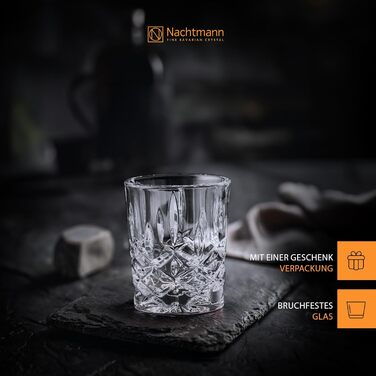 Nachtmann, 4-Piece Shot Glass Set, Stamper/Shot Glass, Crystal Glass, 55 ml, Noblesse, 100694, Crystal Clear (Pack of 2)