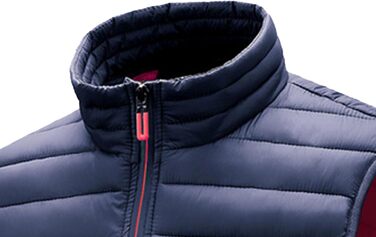 Чоловіча жилетка, утеплена, легка, тепла, для активного відпочинку, без рукавів, зимова, стегана, зі стійким коміром, слім-силует (5XL, Темно-синій)