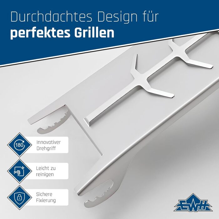 Тримач для лосося EWH з нержавіючої сталі для вогнища, решітка для запікання риби на вогні з ручкою-перевертачем