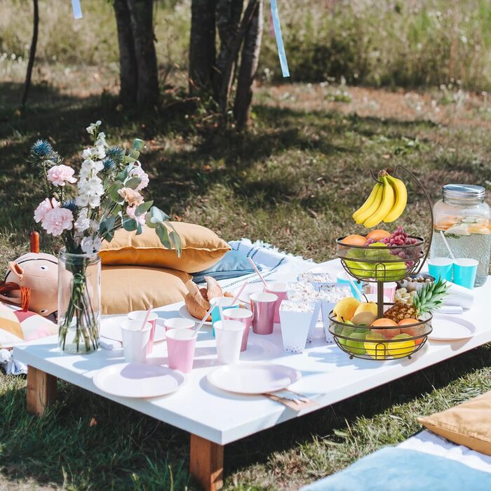 Металева фруктова тарілка Bomclap з 2 ярусами - кошик для фруктів з тримачем для бананів, бронзовий колір