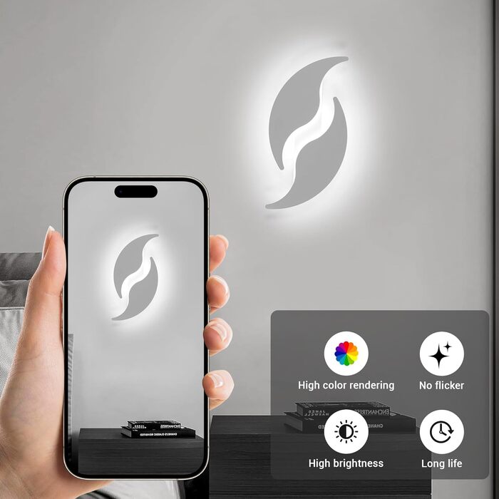 LED настінний світильник Dorlink для дому: спальня, вітальня, коридор, сходи. Art Deco, 12W, тепле світло, 3 кольори, регулювання яскравості