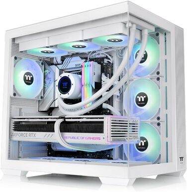 Корпус Thermaltake View 380 TG ARGB Mid-Tower – білий, з двома камерами, USB-C, підтримка радіатора 360мм, 4 вентилятори ARGB