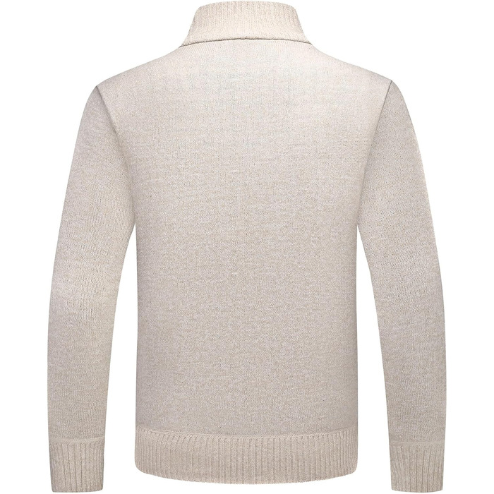 Чоловічий светр з кишенями, теплий і товстий, на осінь та зиму, бежевий, розмір S