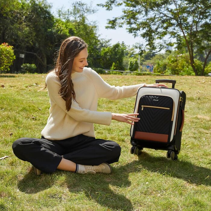 Сумка-рюкзак LOVEVOOK для жінок, 40L, ручна поклажа, для ноутбука, водонепроникна, для подорожей, бізнес, комплект ручної поклажі (20-дюймовий валіза, чорний, білий, коричневий)